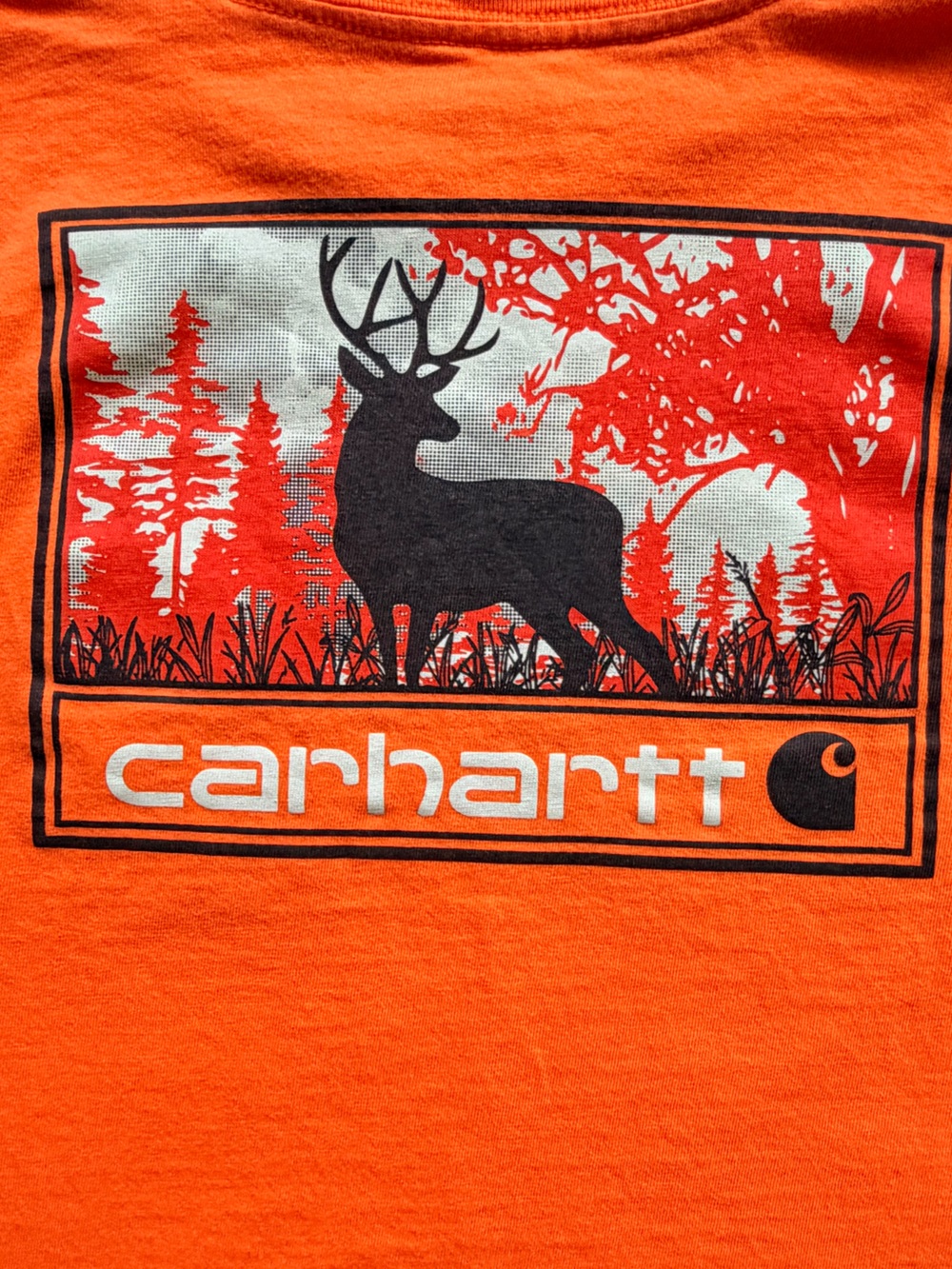 CARHARTT Orange Deer Hunting Long Sleeve T Shirt
